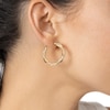 Thumbnail Image 3 of Reaura Twisted Mesh Hoop Earrings Repurposed Hollow 14K Yellow Gold 26mm