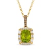 Thumbnail Image 0 of Le Vian Cushion-Cut Peridot Necklace 1/3 ct tw Diamonds 14K Honey Gold 19"