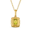 Thumbnail Image 2 of Le Vian Cushion-Cut Peridot Necklace 1/3 ct tw Diamonds 14K Honey Gold 19"