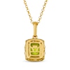 Thumbnail Image 3 of Le Vian Cushion-Cut Peridot Necklace 1/3 ct tw Diamonds 14K Honey Gold 19"
