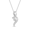 Thumbnail Image 0 of Multi-Diamond Swirl Necklace 1/4 ct tw Sterling Silver