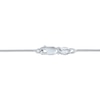 Thumbnail Image 4 of Emerald-Cut Lab-Created Emerald & White Lab-Created Sapphire Necklace Sterling Silver 18"