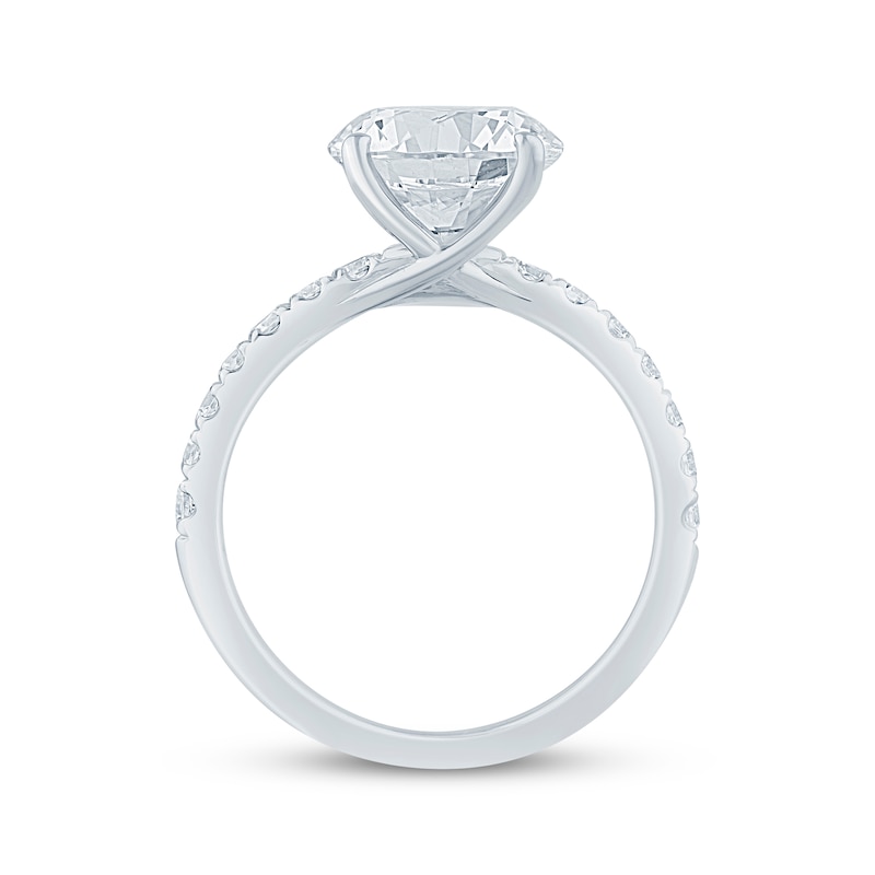 Main Image 3 of Lab-Grown Diamonds Round-Cut Engagement Ring 3-1/3 ct tw 14K White Gold