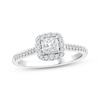 Thumbnail Image 1 of Adore Princess-Cut Diamond Halo Engagement Ring 1/2 ct tw 10K White Gold