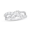 Thumbnail Image 1 of Diamond Crossover Curve Fashion Ring 1 ct tw 10K White Gold