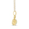 Thumbnail Image 2 of Oval-Cut Opal & Diamond Necklace 1/10 ct tw 10K Yellow Gold 18"