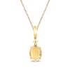 Thumbnail Image 3 of Oval-Cut Opal & Diamond Necklace 1/10 ct tw 10K Yellow Gold 18"