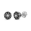 Thumbnail Image 1 of Men's Black Diamond Octagon Stud Earrings 1/4 ct tw Sterling Silver
