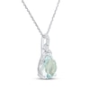 Thumbnail Image 2 of Pear-Shaped Aquamarine & White Lab-Created Sapphire Drop Necklace Sterling Silver 18"
