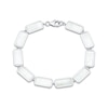 Thumbnail Image 1 of Mother-of-Pearl Rectangle Link Bracelet Sterling Silver 7.5"