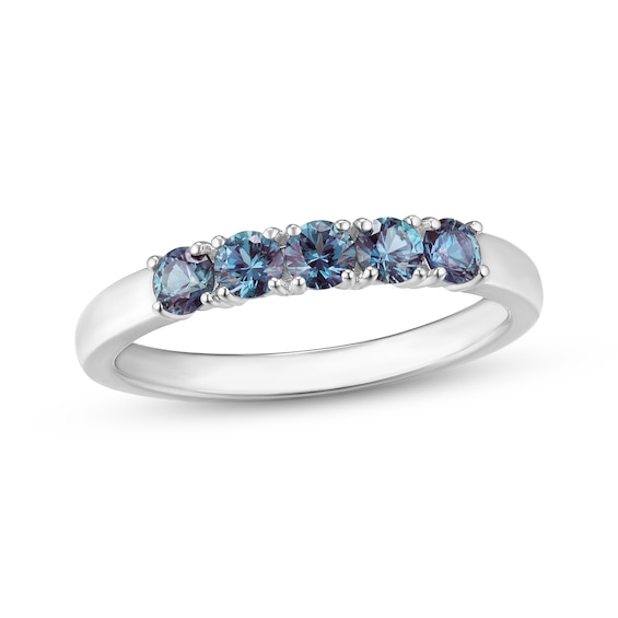 Lab-Created Alexandrite Five-Stone Ring Sterling Silver