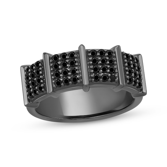 Ink & Ice Men's Black Multi-Diamond Ring 3/8 ct tw Black Rhodium-Plated Sterling Silver