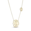 Thumbnail Image 2 of Flower Outline Station Necklace 18K Yellow Gold-Plated Sterling Silver 18"