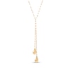 Thumbnail Image 1 of Double Teardrop Lariat Necklace Hollow 10K Yellow Gold 17"