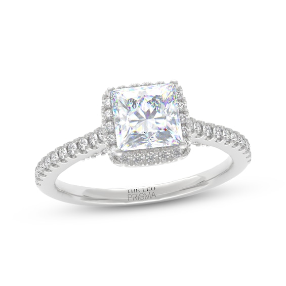 THE LEO Prisma Diamond Princess-Cut Halo Engagement Ring 1-1/4 ct tw 14K White Gold
