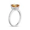 Thumbnail Image 2 of Emerald-Cut Citrine & White Lab-Created Sapphire Hidden Halo Ring Sterling Silver