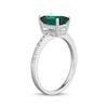 Thumbnail Image 2 of Emerald-Cut Lab-Created Emerald & White Lab-Created Sapphire Hidden Halo Ring Sterling Silver