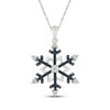 Thumbnail Image 1 of Black & White Diamond Snowflake Necklace 1/10 ct tw Sterling Silver 18"