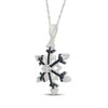 Thumbnail Image 2 of Black & White Diamond Snowflake Necklace 1/10 ct tw Sterling Silver 18"