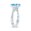 Thumbnail Image 2 of Monique Lhuillier Bliss Radiant-Cut Blue & White Lab-Grown Diamond Engagement Ring 2-3/4 ct tw 18K White Gold