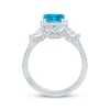 Thumbnail Image 3 of Monique Lhuillier Bliss Radiant-Cut Blue & White Lab-Grown Diamond Engagement Ring 2-3/4 ct tw 18K White Gold