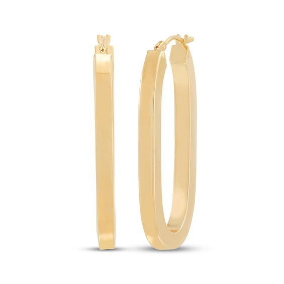 Paperclip Hoop Earrings 10K Yellow Gold 45mm