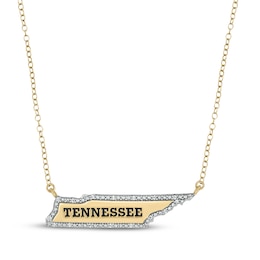 Diamond Tennessee Necklace 1/20 ct tw 24K Yellow Gold Vermeil Sterling Silver 18"