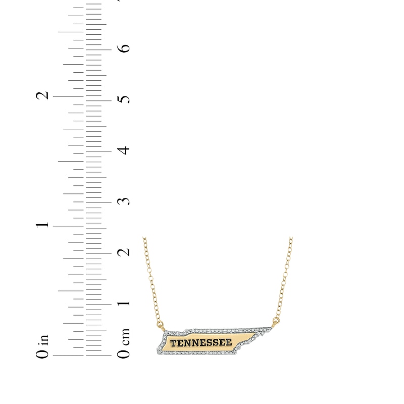 Main Image 3 of Diamond Tennessee Necklace 1/20 ct tw 24K Yellow Gold Vermeil Sterling Silver 18"
