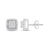 Thumbnail Image 3 of Princess-Cut Diamond Cushion Halo Stud Earrings 3/8 ct tw 10K White Gold