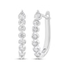 Thumbnail Image 1 of Diamond Scalloped Hoop Earrings 3/8 ct tw 10K White Gold