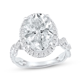 Adore Lab-Grown Diamonds Oval-Cut Halo Engagement Ring 5-3/4 ct tw 14K White Gold