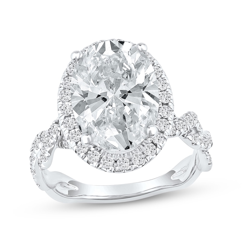 Main Image 1 of Adore Lab-Grown Diamonds Oval-Cut Halo Engagement Ring 5-3/4 ct tw 14K White Gold