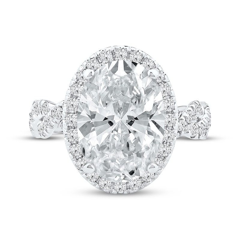 Main Image 4 of Adore Lab-Grown Diamonds Oval-Cut Halo Engagement Ring 5-3/4 ct tw 14K White Gold