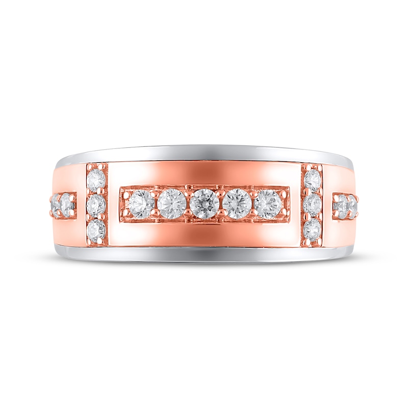 Main Image 3 of Adore Men's Diamond Wedding Band 1/2 ct tw 10K Two-Tone Gold