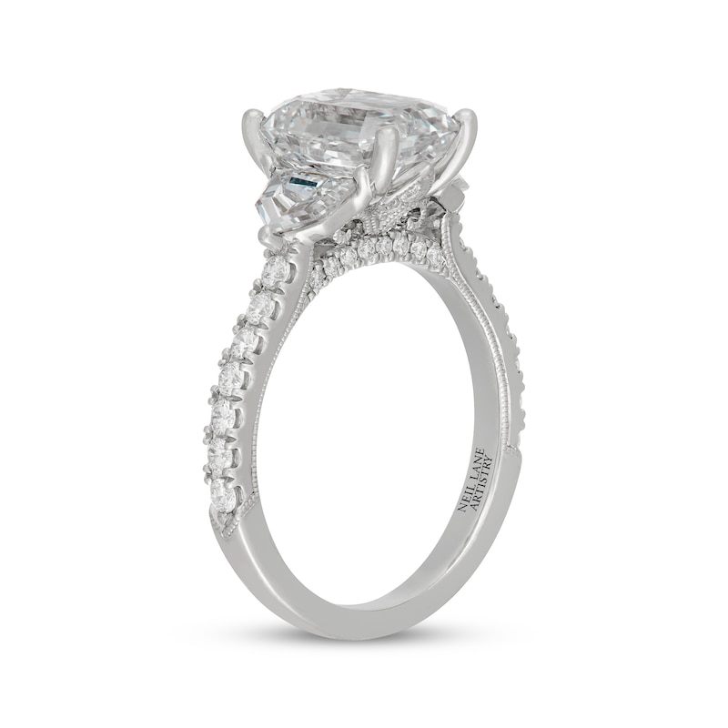 Main Image 2 of Neil Lane Artistry Heritage Emerald-Cut Lab-Grown Diamond Engagement Ring 4 ct tw Platinum