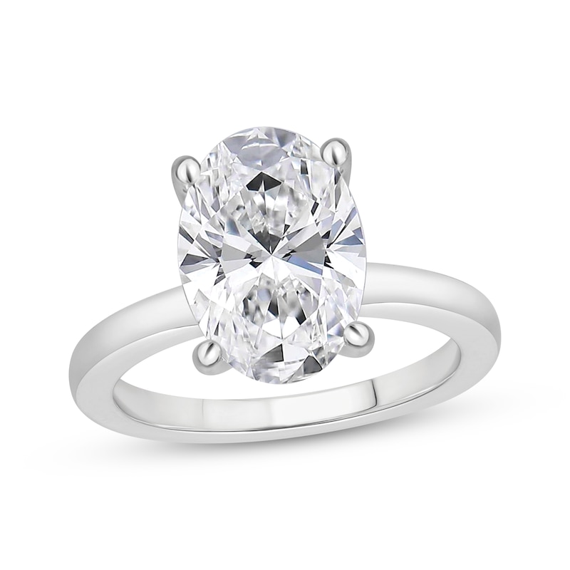 Main Image 1 of Adore Lab-Grown Diamonds Oval-Cut Solitaire Engagement Ring 4 ct tw 14K White Gold (F/VS2)