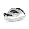 Thumbnail Image 1 of Black & White Diamond Swirl Fashion Ring 1/10 ct tw Sterling Silver