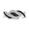 Thumbnail Image 3 of Black & White Diamond Swirl Fashion Ring 1/10 ct tw Sterling Silver