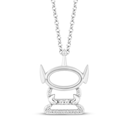 Disney Treasures Toy Story Diamond Alien Necklace 1/15 ct tw Sterling Silver 19"