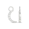 Thumbnail Image 3 of White Lab-Created Sapphire Crescent Moon Earring Charms Sterling Silver