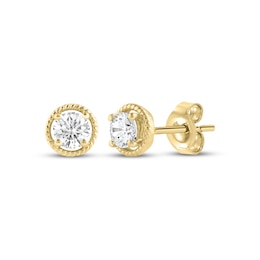 KAY Lab-Grown Diamonds Round-Cut Solitaire Stud Earrings 1/4 ct tw 10K Yellow Gold (F/VS2)