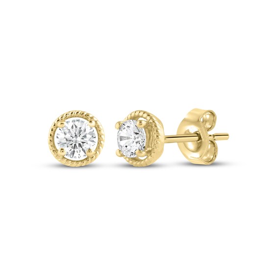 KAY Lab-Grown Diamonds Round-Cut Solitaire Stud Earrings 1/ ct tw 10K Yellow Gold (F/VS2