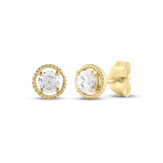 KAY Lab-Grown Diamonds Round-Cut Solitaire Stud Earrings 1/2 ct tw 10K Yellow Gold (F/VS2)