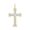 Thumbnail Image 1 of Diamond Cross Charm 1/3 ct tw 18K Yellow Gold-Plated Sterling Silver