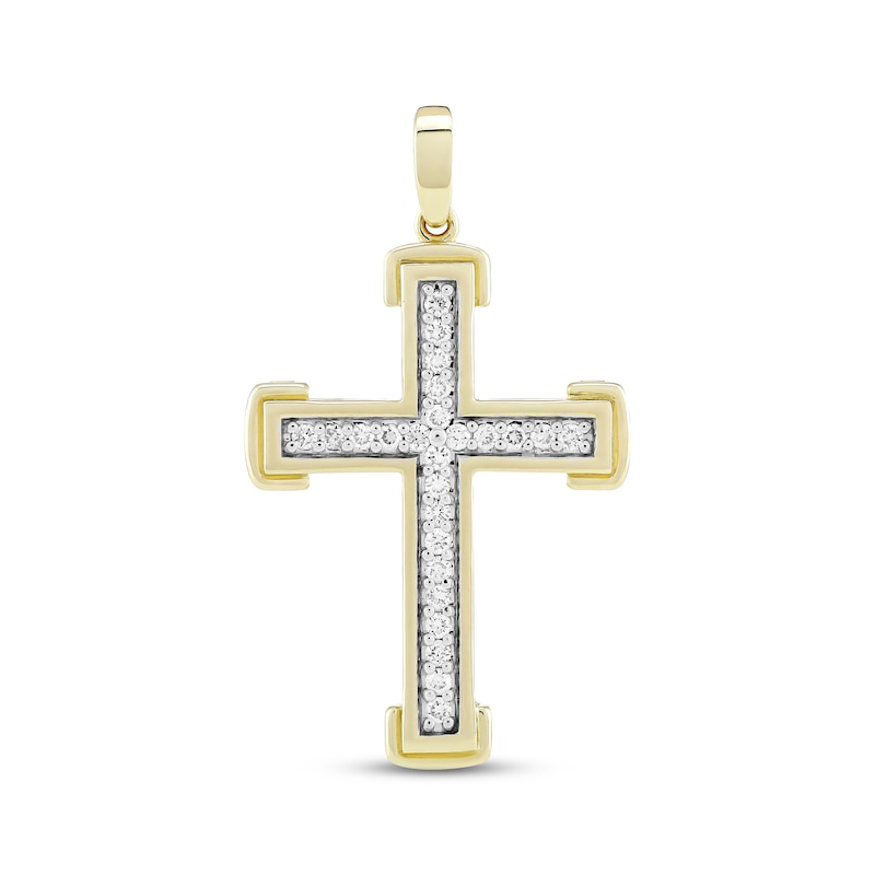 Main Image 1 of Diamond Cross Charm 1/3 ct tw 18K Yellow Gold-Plated Sterling Silver