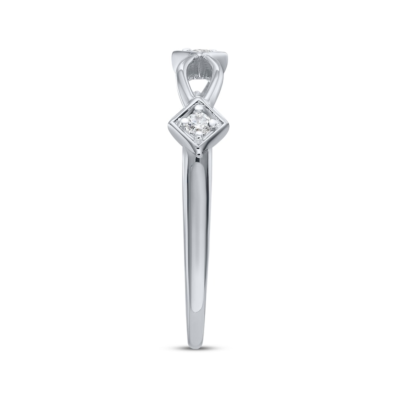 Main Image 2 of Diamond Trio Stackable Ring 1/15 ct tw Sterling Silver