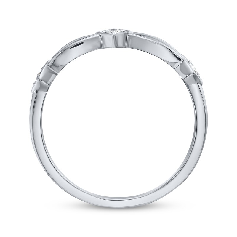 Main Image 3 of Diamond Trio Stackable Ring 1/15 ct tw Sterling Silver