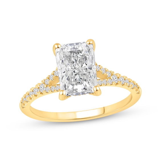 Adore Lab-Grown Diamonds Radiant-Cut Engagement Ring 2-3/4 ct tw 14K Yellow Gold