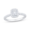Thumbnail Image 1 of Lab-Grown Diamonds Emerald-Cut Halo Engagement Ring 1 ct tw 14K White Gold