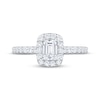 Thumbnail Image 3 of Lab-Grown Diamonds Emerald-Cut Halo Engagement Ring 1 ct tw 14K White Gold